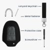 Капак за автомобилен ключ Kwmobile за Peugeot/Citroen 3 бутона - Smart Key, черен/сив, екологична кожа, KWM000024XO002C