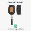 Капак за автомобилен ключ Kwmobile за Land Rover 5 бутона, сив/светло кафяв, еко кожа, KWM000024XP001C