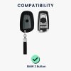 Капак за автомобилен ключ Kwmobile за BMW 3 бутона, черен/сив, Екологична кожа, KWM000024XQ002C
