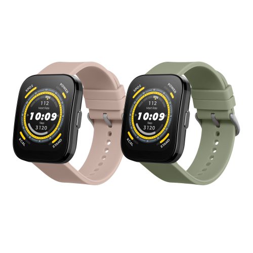 Комплект от 2 каишки Kwmobile за Amazfit Bip 5/GTR 4, зелен/розов, силикон, KWM000024YT003C
