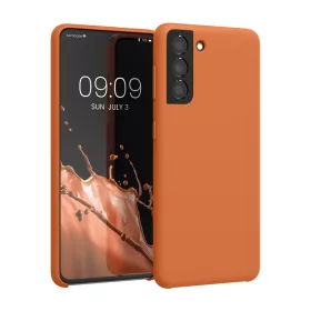   Калъф Kwmobile за Samsung Galaxy S21, оранжев, силикон, KWM000012BT071C