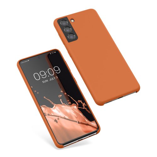Калъф Kwmobile за Samsung Galaxy S21, оранжев, силикон, KWM000012BT071C