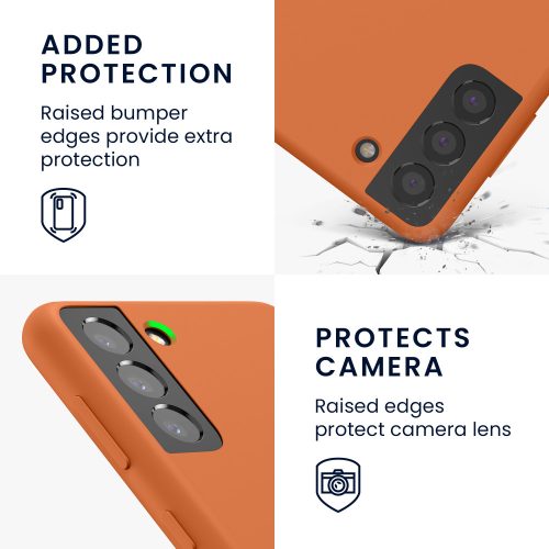 Калъф Kwmobile за Samsung Galaxy S21, оранжев, силикон, KWM000012BT071C