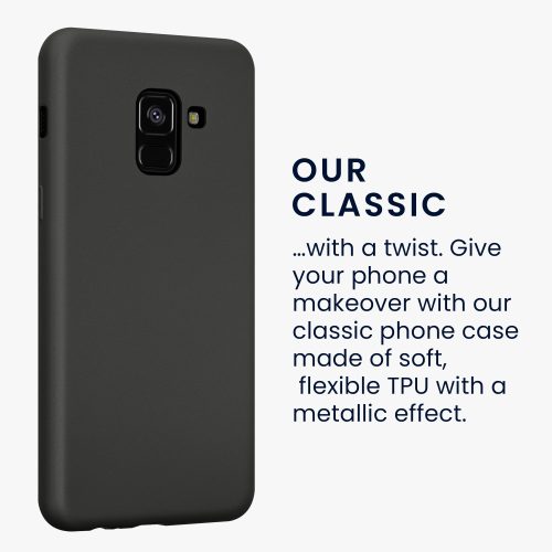 Калъф Kwmobile за Samsung Galaxy A8 (2018), сив, силикон, KWM0000093L012C