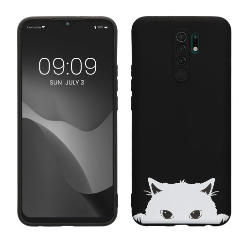 Калъф Kwmobile за Xiaomi Redmi 9, черен/бял, силикон, KWM000011MO004C
