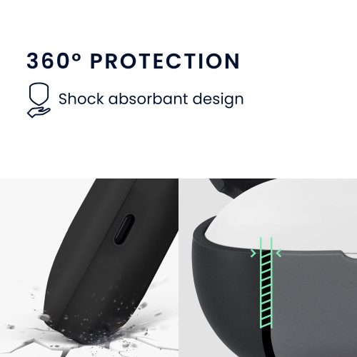 Калъф за слушалки Kwmobile за Xiaomi Redmi Buds 5, черен, силикон, KWM0000251H001C