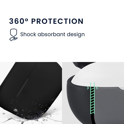 Калъф за слушалки Kwmobile за Jabra Elite 8 Active, черен, силикон, KWM0000251I001C