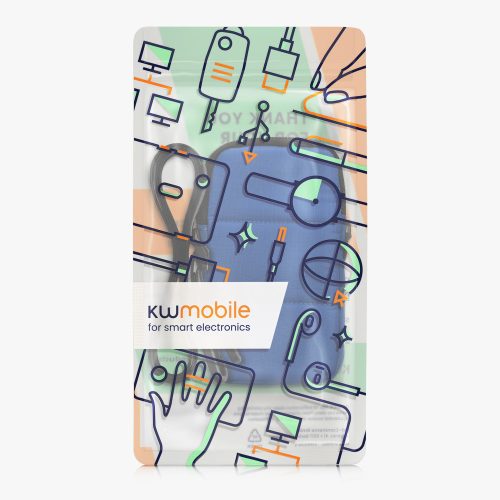 Универсален калъф за телефон Kwmobile, размер XL - 6,8 инча, син, текстилен, KWM0000204H002C