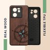 Калъф Kwmobile за Xiaomi 13T/13T Pro, кафяв/син, дърво, KWM000020IR002C