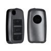 Капак за автомобилен ключ Kwmobile за Skoda/Seat 3 бутона, сив/черен, силикон, KWM000009SP018C