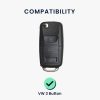 Капак за автомобилен ключ Kwmobile за Skoda/Seat 3 бутона, сив/черен, силикон, KWM000009SP018C