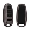 Капак за автомобилен ключ Kwmobile за Audi 3 бутона - Keyless Go, сив/черен, силикон, KWM000011OW003C