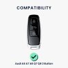 Капак за автомобилен ключ Kwmobile за Audi 3 бутона - Keyless Go, сив/черен, силикон, KWM000011OW003C