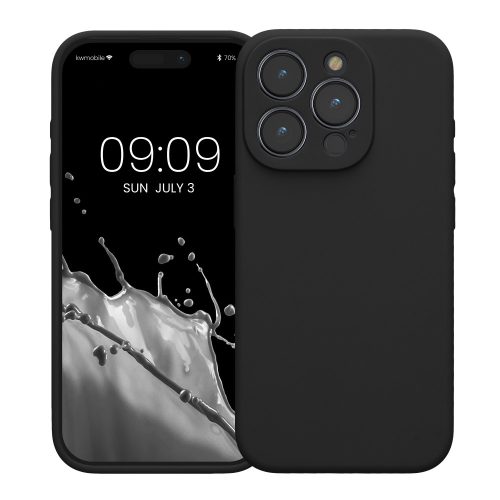Калъф Kwmobile за Apple iPhone 15 Pro, черен, силикон, KWM000022OM003C