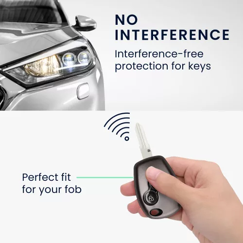 Капак за автомобилен ключ Kwmobile за Dacia/Renault 2 бутона, сив/черен, силикон, KWM0000253B001C