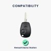 Капак за автомобилен ключ Kwmobile за Dacia/Renault 2 бутона, сив/черен, силикон, KWM0000253B001C