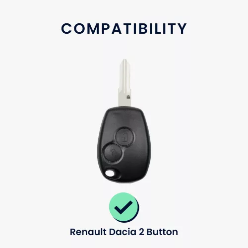 Капак за автомобилен ключ Kwmobile за Dacia/Renault 2 бутона, сив/черен, силикон, KWM0000253B001C