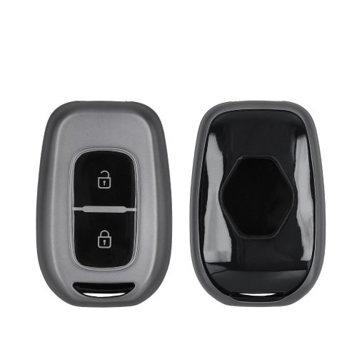 Капак за автомобилен ключ Kwmobile за Dacia/Renault 2 бутона, сив/черен, силикон, KWM0000253C001C