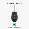 Капак за автомобилен ключ Kwmobile за Dacia/Renault 2 бутона, сив/черен, силикон, KWM0000253C001C