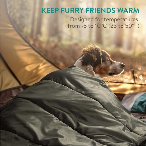 Спален чувал за външна употреба за кучета Navaris, 100x100 см, зелен, NAV0000273Q001C