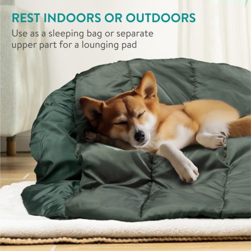 Спален чувал за външна употреба за кучета Navaris, 100x100 см, зелен, NAV0000273Q001C