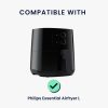 Защитен капак Kwmobile за Philips Essential Airfryer L, черен/бял, пластмаса, KWM000023RG002C