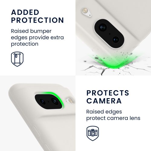 Калъф Kwmobile за Google Pixel 8, бял, силикон, KWM000020JF002C