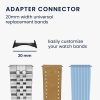 Комплект от 4 адаптера Kwmobile 20 mm за щипка за каишка за Google Pixel Watch 2, сребрист/черен, стомана, KWM0000253Z001C