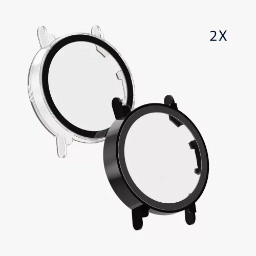 Комплект 2 капака Kwmobile със защитно стъкло за Huawei Watch GT 4 (41 мм), прозрачен/черен, пластмаса, KWM0000254P002C