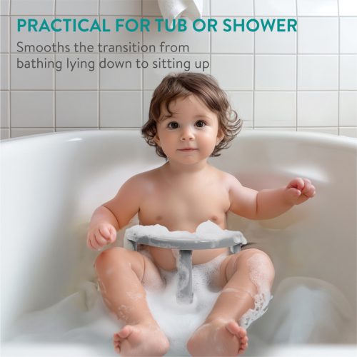 Scaun baie bebelusi Navaris, 6-16 luni, 32x32x28 cm, stabil, albastru, plastic