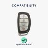 Капак за автомобилен ключ Kwmobile за Hyundai 4 бутона, бял/златен, силикон, KWM0000255Z002C