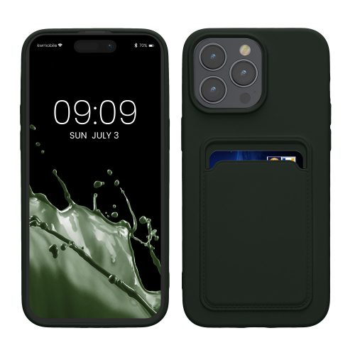 Калъф Kwmobile за Apple iPhone 15 Pro Max, тъмно зелен, силикон, KWM000020EP004C