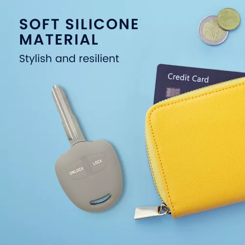 Капак за автомобилен ключ Kwmobile за Mitsubishi 2 бутона, сив, силикон, KWM000008JC004C