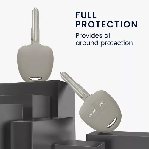 Капак за автомобилен ключ Kwmobile за Mitsubishi 2 бутона, сив, силикон, KWM000008JC004C