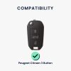 Капак за автомобилен ключ Kwmobile за Peugeot/Citroen 3 бутона, зелен, силикон, KWM000008MA003C