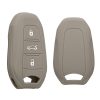 Капак за автомобилен ключ Kwmobile за Peugeot/Citroen 3 бутона - Smart Key, сив, силикон, KWM000008PD004C