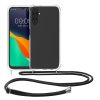 Калъф Kwmobile за Samsung Galaxy A15 5G, прозрачен/черен, силикон, KWM000021MP001C