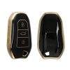 Капак за автомобилен ключ Kwmobile за Opel 3 бутона - Keyless Go, черен/златен, силикон, KWM0000256D001C