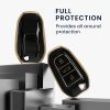 Капак за автомобилен ключ Kwmobile за Opel 3 бутона - Keyless Go, черен/златен, силикон, KWM0000256D001C