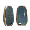 Капак за автомобилен ключ Kwmobile за Peugeot/Citroen 3 бутона - Smart Key, син/златен, силикон, KWM0000167F002C