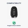 Капак за автомобилен ключ Kwmobile за Peugeot/Citroen 3 бутона - Smart Key, син/златен, силикон, KWM0000167F002C
