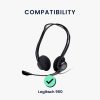 Комплект от 2 възглавнички за уши Kwmobile за Logitech 960, черни, еко кожа, KWM0000257O001C