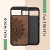 Kwmobile калъф за Google Pixel 8a, кафяв, дърво/силикон, KWM000020KV002C