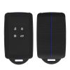 Капак за автомобилен ключ Kwmobile за Renault 4 бутона - Smart Key, черен/син, силикон, KWM0000259X002C