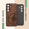 Калъф Kwmobile за Samsung Galaxy S24, кафяв, дърво, KWM000021PH001C