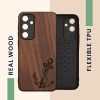 Калъф Kwmobile за Samsung Galaxy A55, кафяв, дърво, KWM000021PL004C