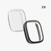 Комплект от 2 калъфа Kwmobile за Xiaomi Redmi Watch 3 Active, прозрачен/черен, силикон, KWM000024YF003C