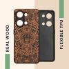 Калъф Kwmobile за OnePlus Nord 3 5G, кафяв/черен, дърво, KWM0000204Y002C