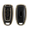 Капак за автомобилен ключ Kwmobile за Hyundai 4 бутона, черен/златен, силикон, KWM000025DY001C
