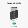 Капак за автомобилен ключ Kwmobile за VW 3 бутона, черен/златен, силикон, KWM000025EN001C